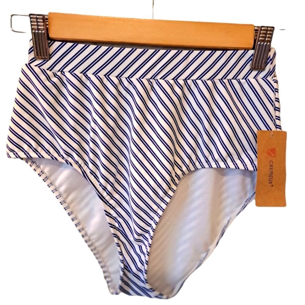 Cremieux Shirting Beachy High Waisted Striped Bottom NWT Size Small